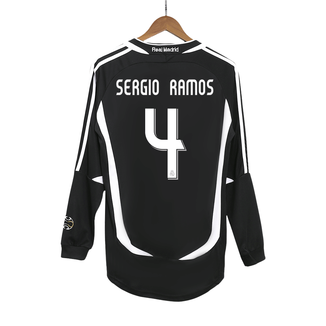 Retro SERGIO RAMOS #4 2006/07 Real Madrid Away Long Sleeve Soccer Jersey