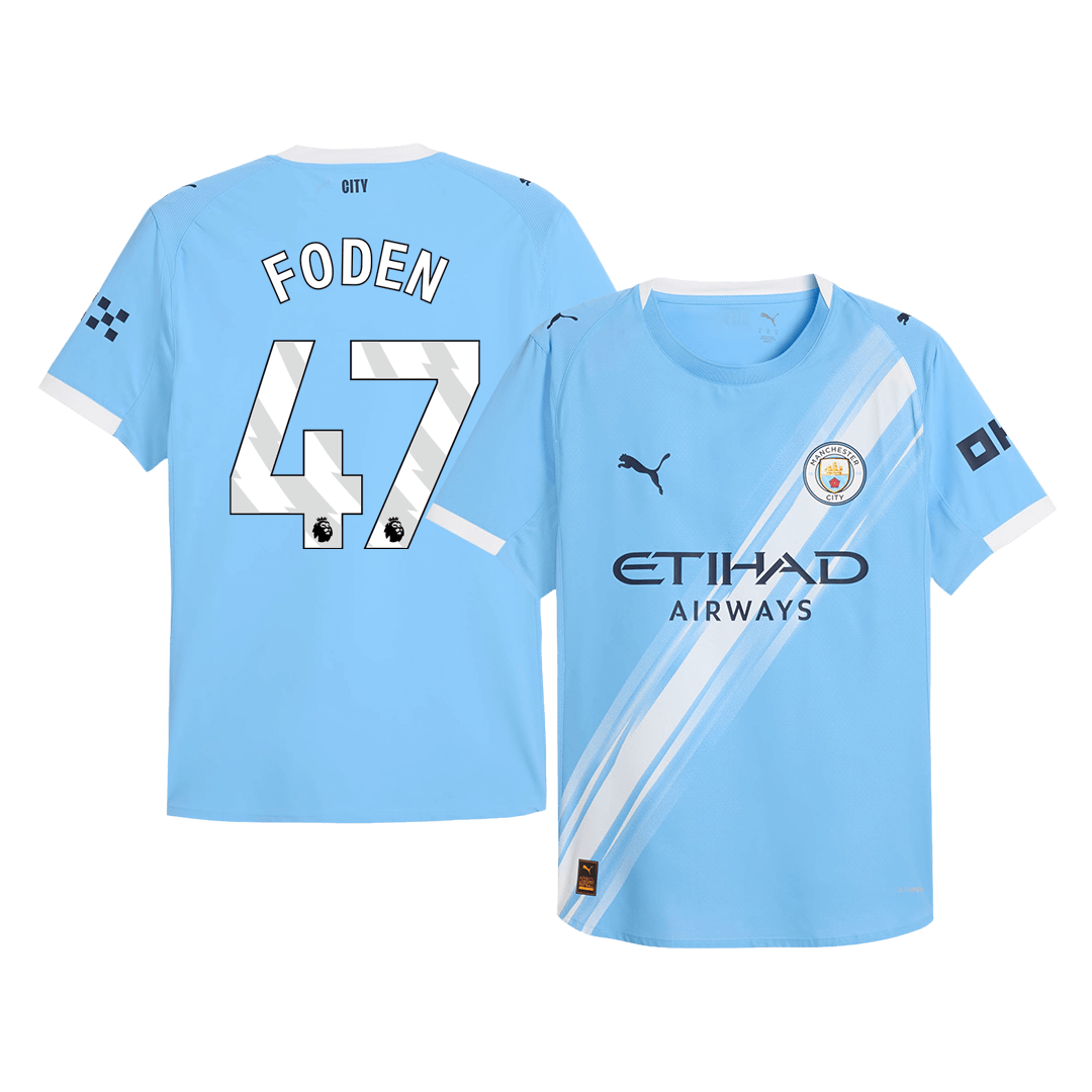 FODEN #47 Manchester City Home Soccer Jersey 2025/26 Player Version