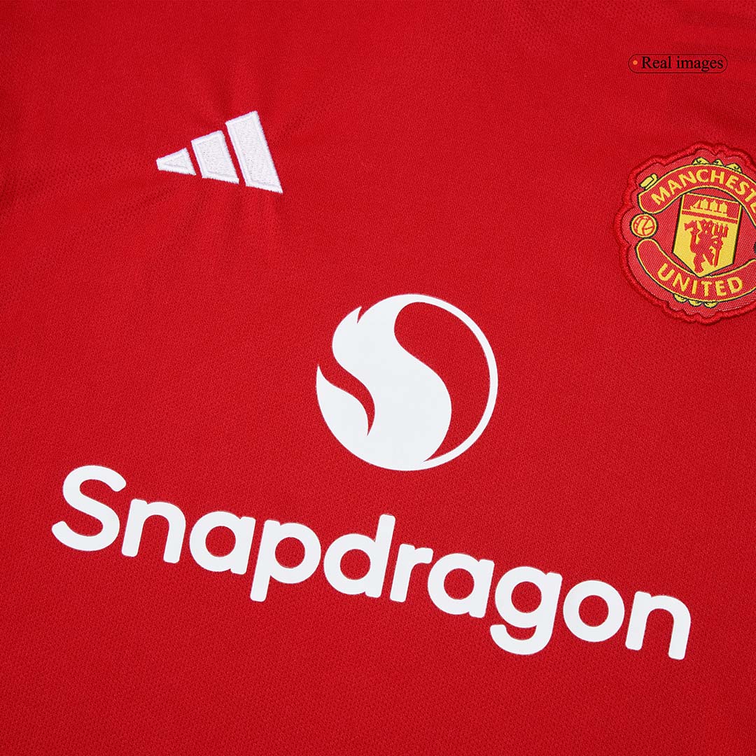 Kid's Manchester United Home Soccer Jersey Kit(Jersey+Shorts+Socks) 2025/26 - Image 10