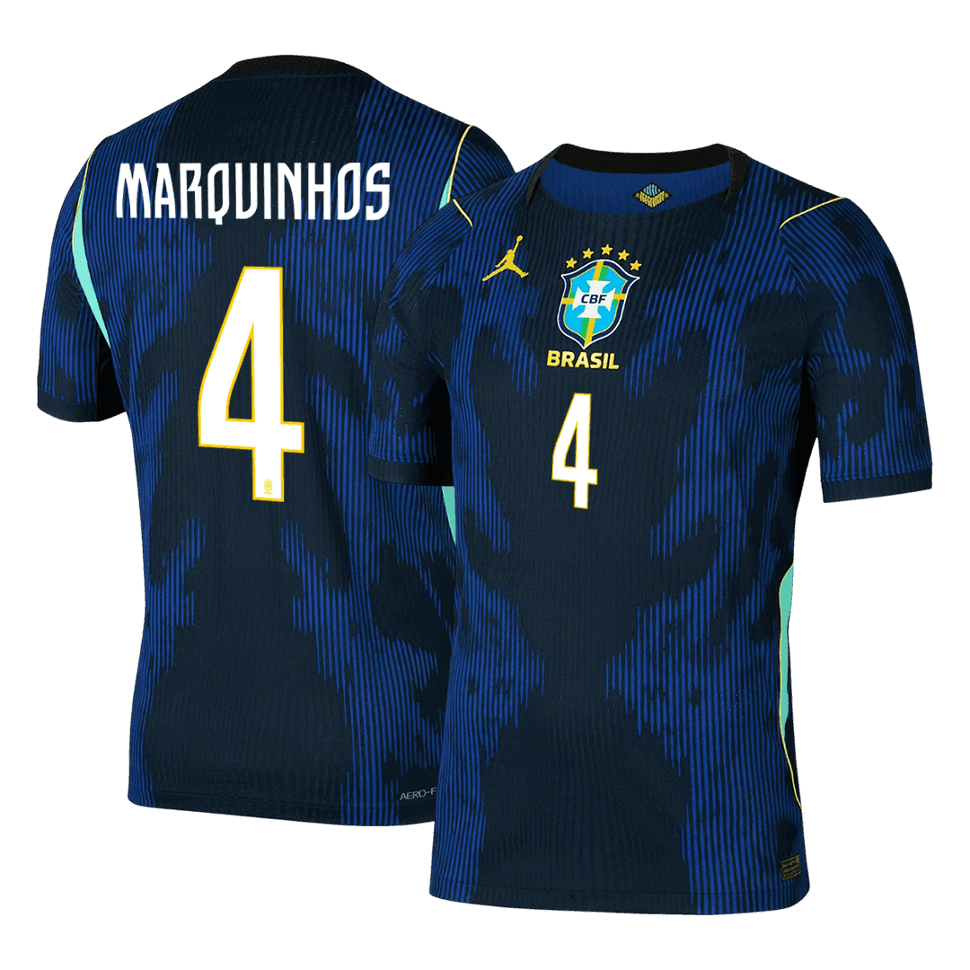 MARQUINHOS #4 Brazil Away Soccer Jersey 2026 Player Version