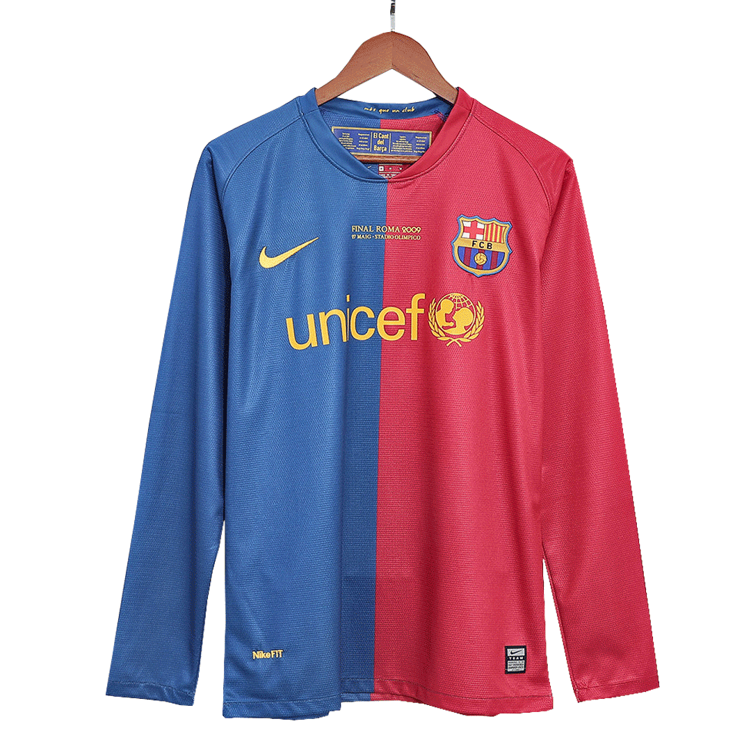 Retro A.INIESTA #8 2008/09 Barcelona Home Long Sleeve Soccer Jersey - Image 2