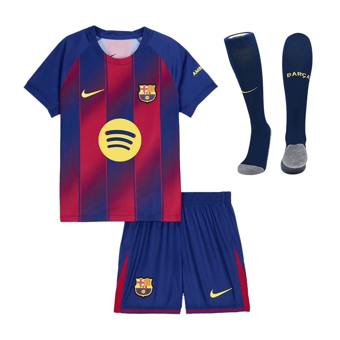 Kid's Barcelona Home Soccer Jersey Kit(Jersey+Shorts+Socks) 2025/26