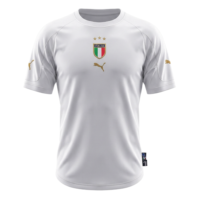 Retro 2004 Italy Away Soccer Jersey - Image 4