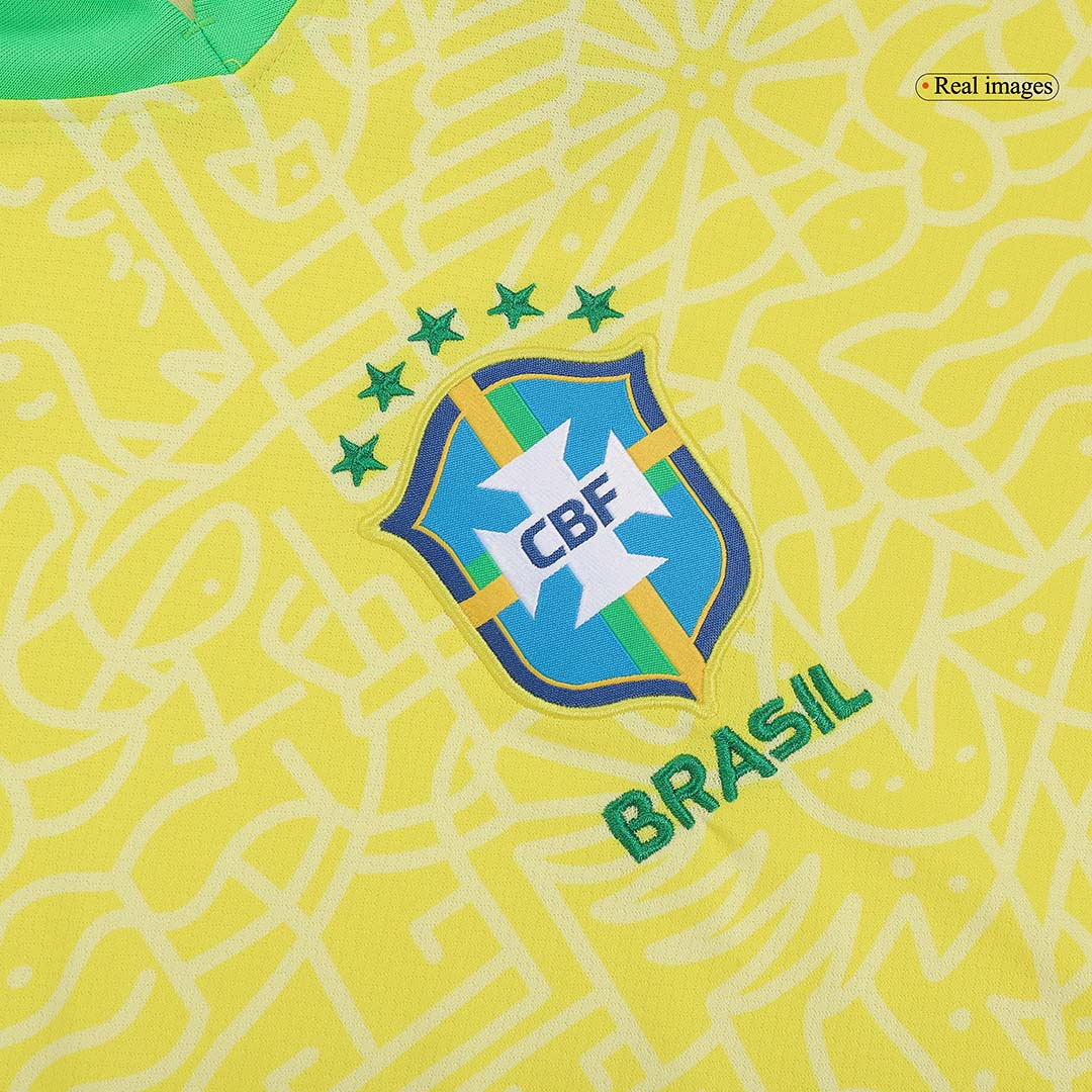 Brazil Home Soccer Jersey Kit(Jersey+Shorts) 2024 - Image 9