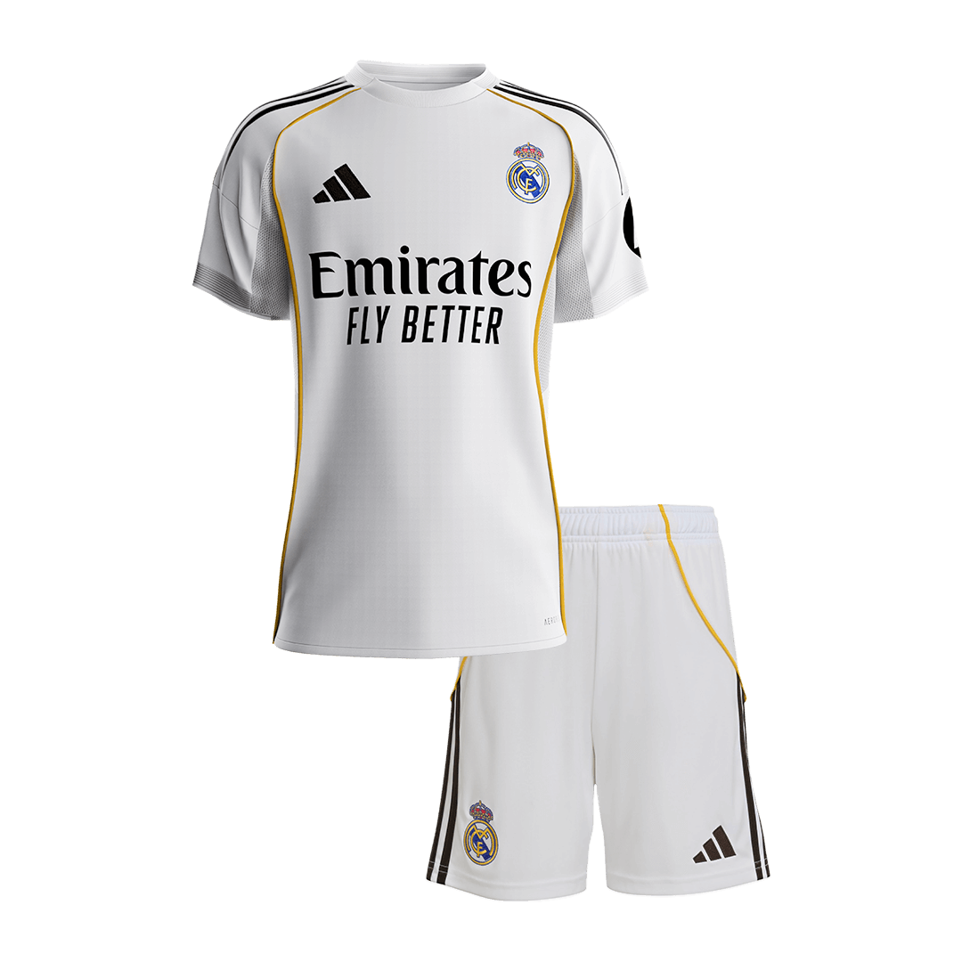 Kid's Real Madrid Home Soccer Jersey Kit(Jersey+Shorts+Socks) 2025/26 - Image 3