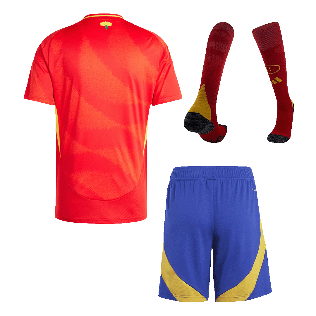 Spain Home Soccer Jersey Kit(Jersey+Shorts+Socks) Euro 2024 - Image 2