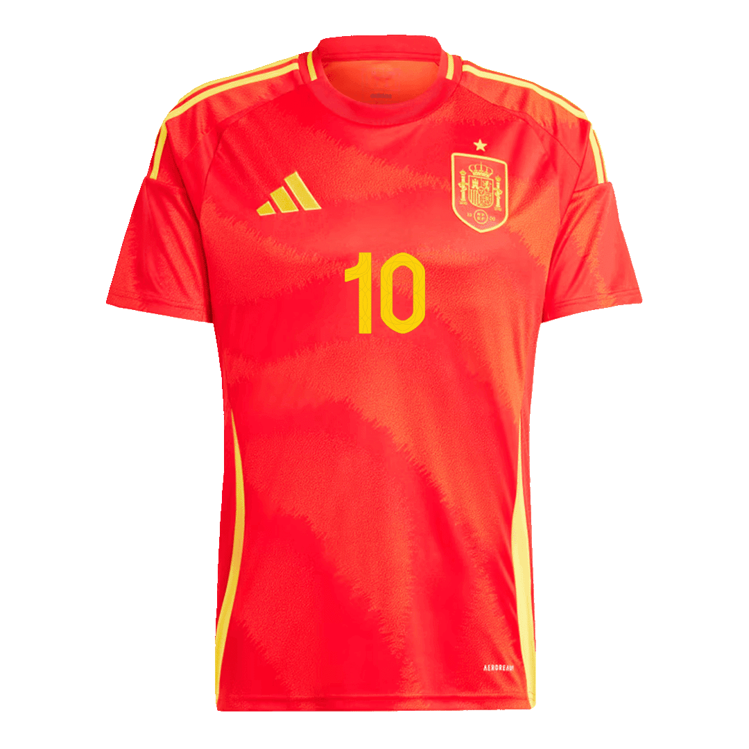 LAMINE YAMAL #10 Spain Home Soccer Jersey Euro 2024 - Image 2
