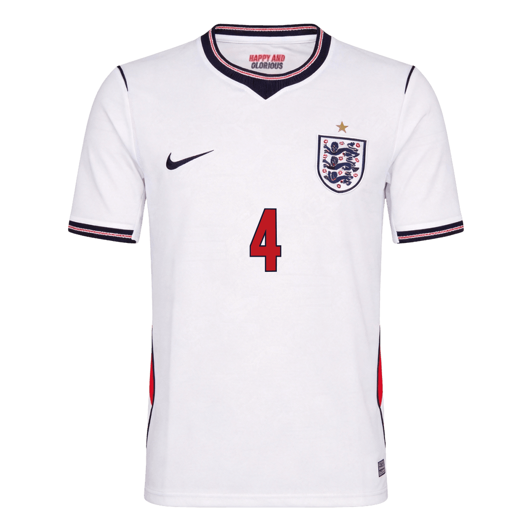 RICE #4 England Home Soccer Jersey 2026 - Image 3