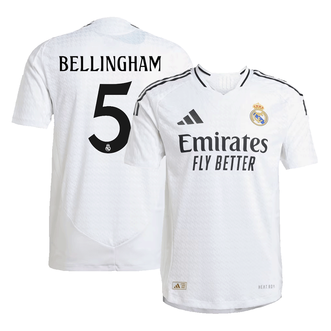 BELLINGHAM #5 Real Madrid Home Soccer Jersey 2024/25 Player Version