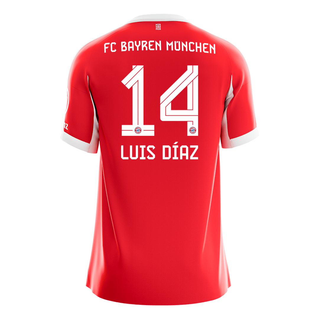 LUIS DÍAZ #14 Bayern Munich Home Soccer Jersey 2025/26 - Image 2