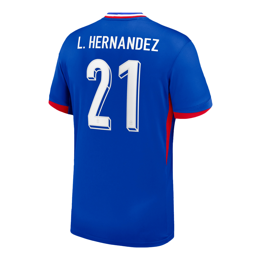 L.Hernandez #21 France Home Soccer Jersey 2024 - Image 3