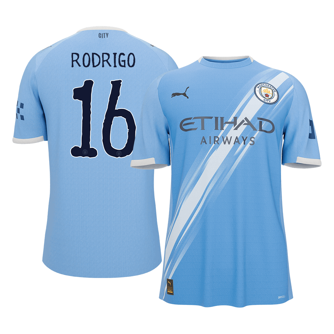 RODRIGO #16 Manchester City Home Soccer Jersey 2025/26