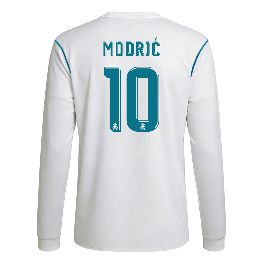 Retro MODRIĆ #10 2017/18 Real Madrid Home Long Sleeve Soccer Jersey