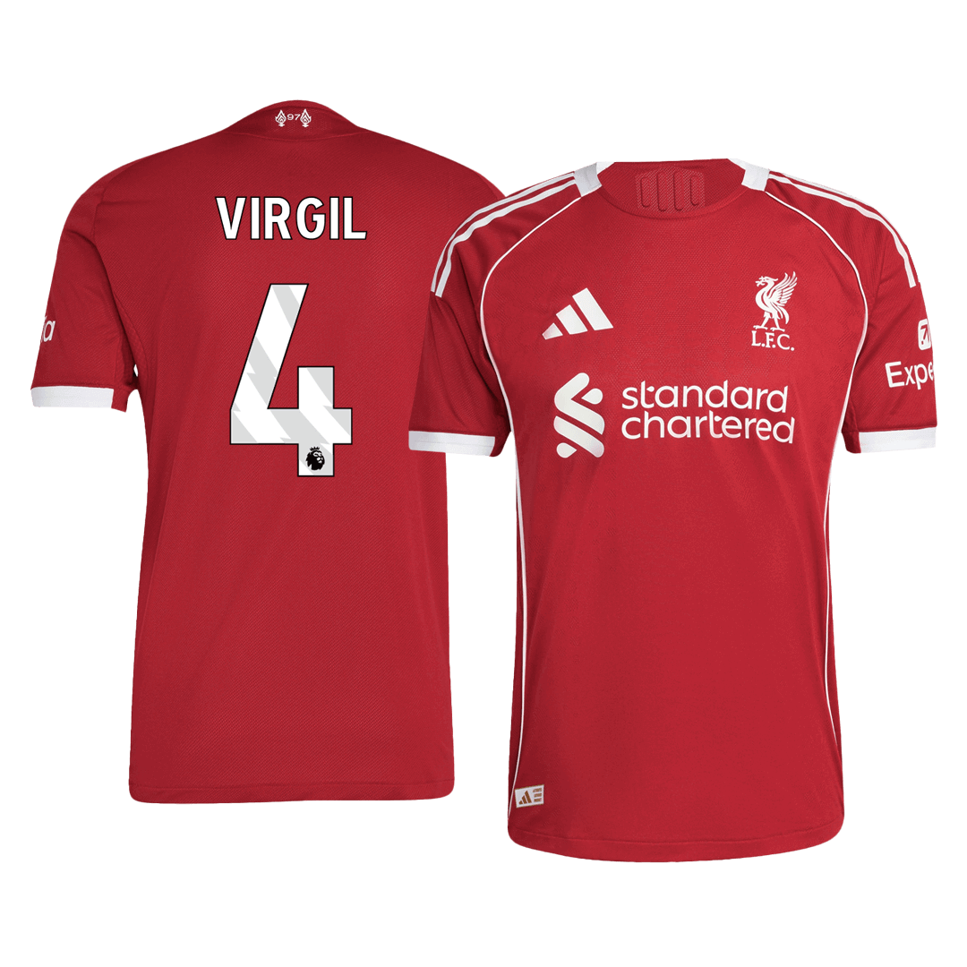 VIRGIL #4 Liverpool Home Soccer Jersey 2025/26 Player Version