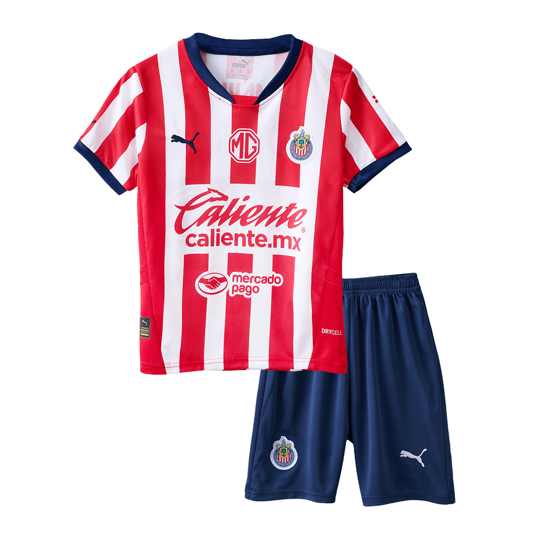 Kid's Chivas Home Soccer Jersey Kit(Jersey+Shorts) 2024/25