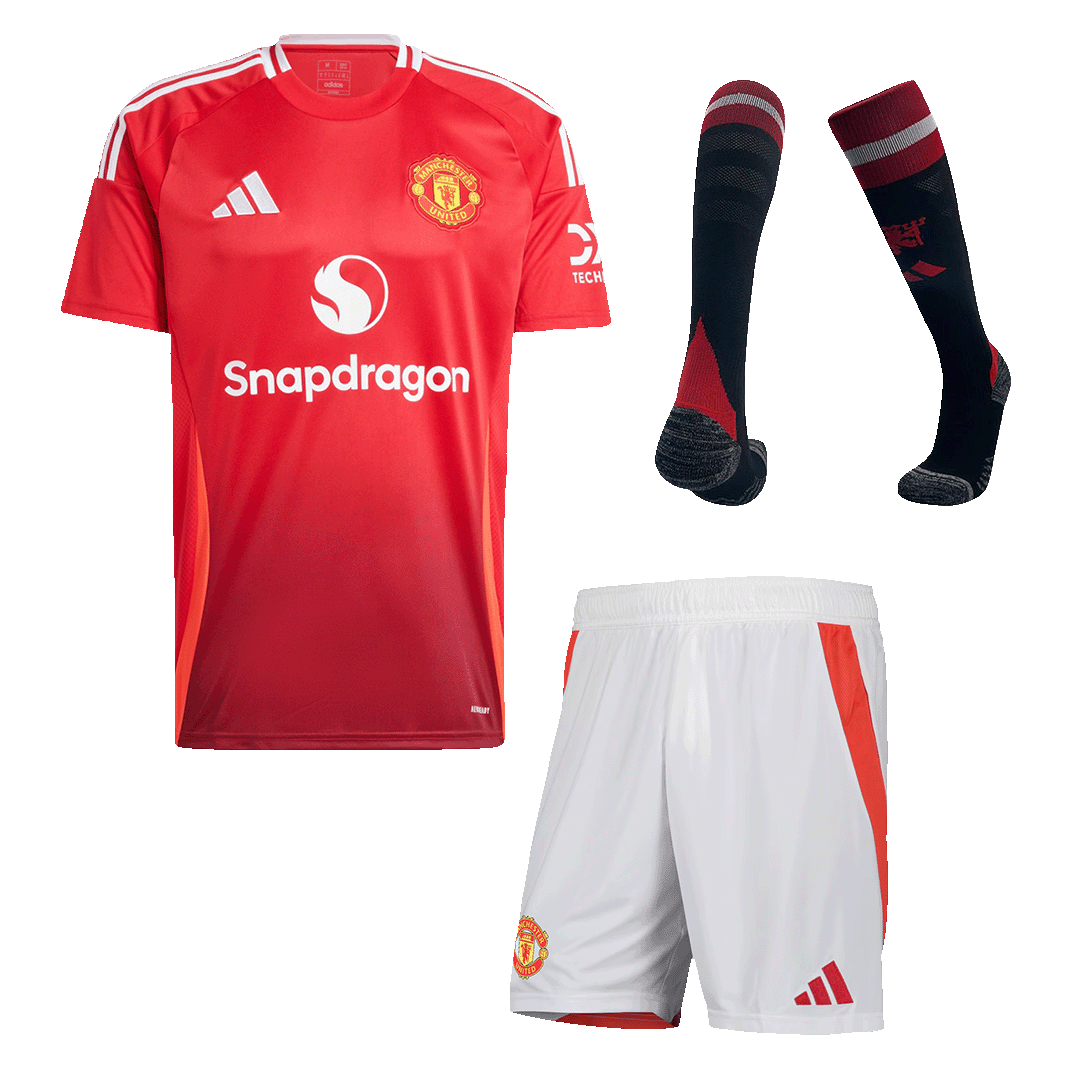 Manchester United Home Soccer Jersey Kit(Jersey+Shorts+Socks) 2024/25
