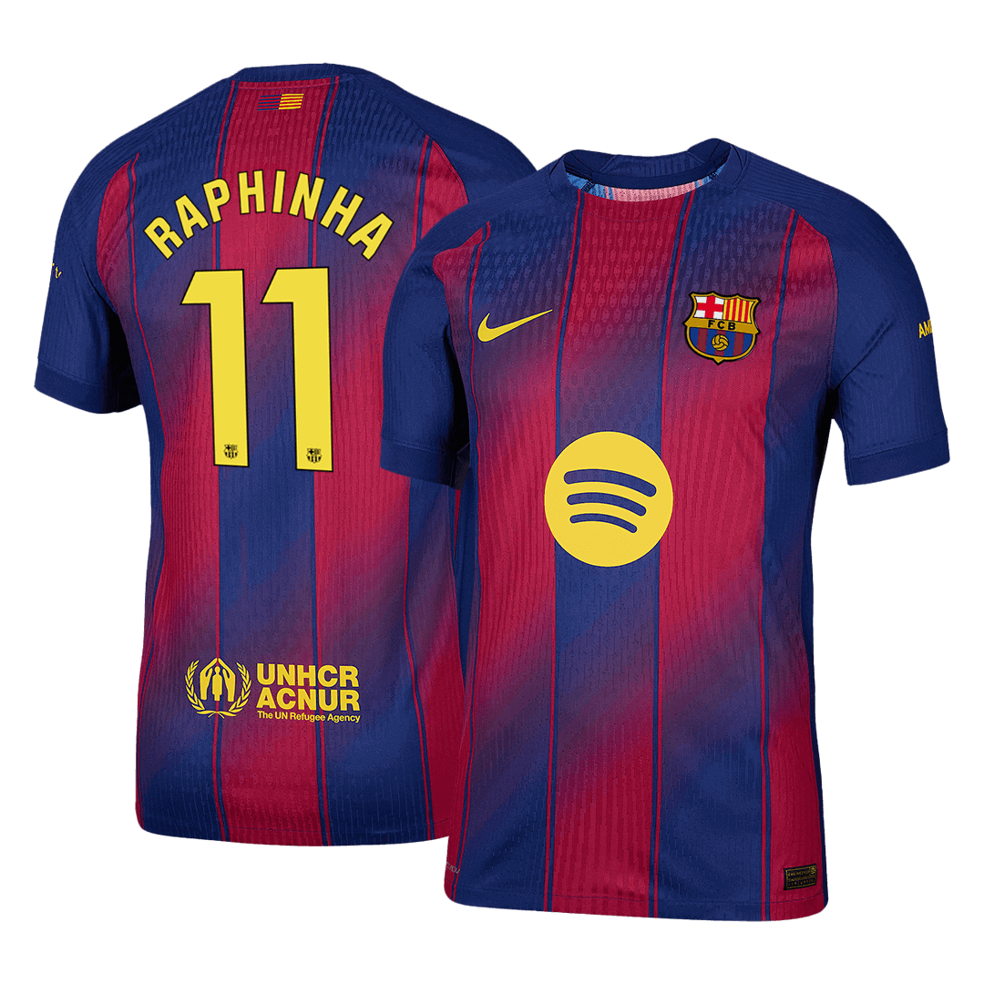 RAPHINHA #11 Barcelona Home Soccer Jersey 2025/26 Player Version