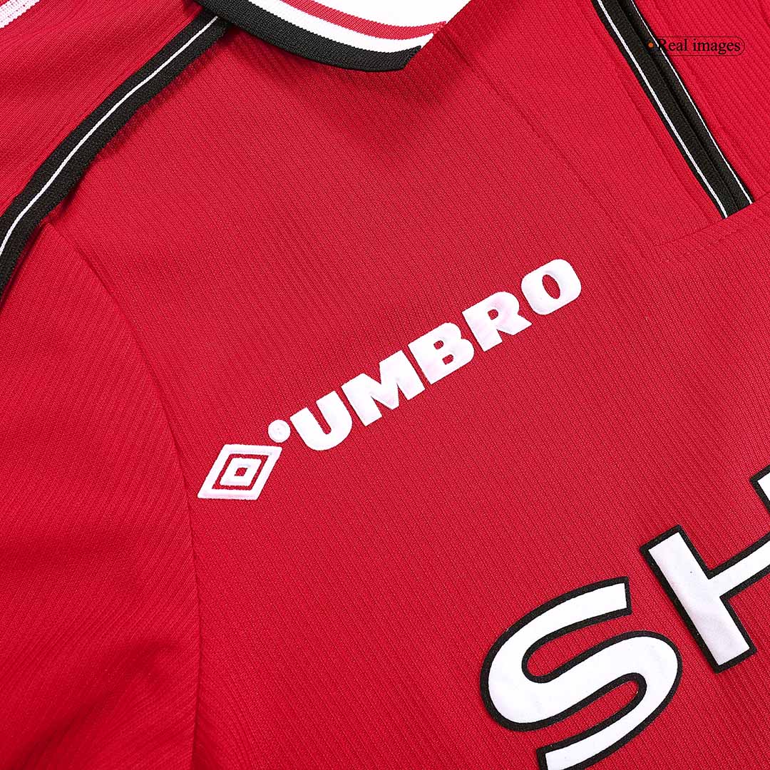 Retro 1998/99 Manchester United Home Long Sleeve Soccer Jersey - Image 5