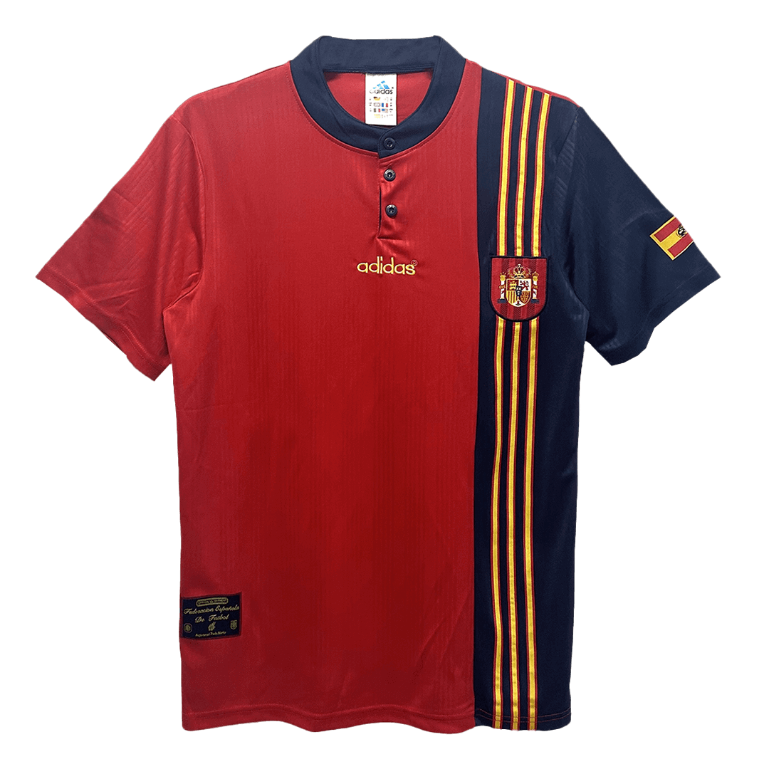 Retro 1996 Spain Home Soccer Jersey - Image 4