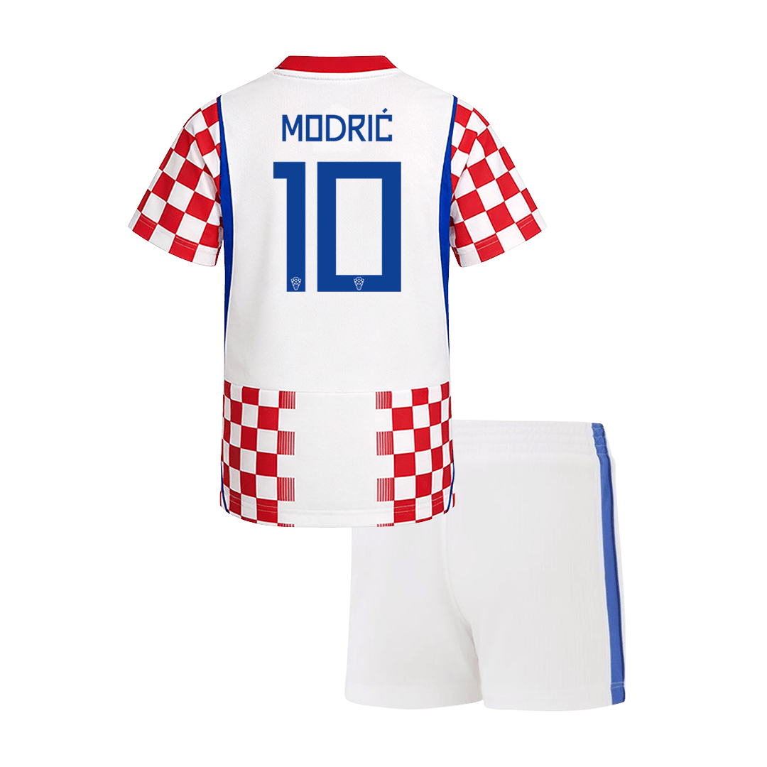 Kid's MODRIĆ #10 Croatia Home Soccer Jersey Kit(Jersey+Shorts) 2026