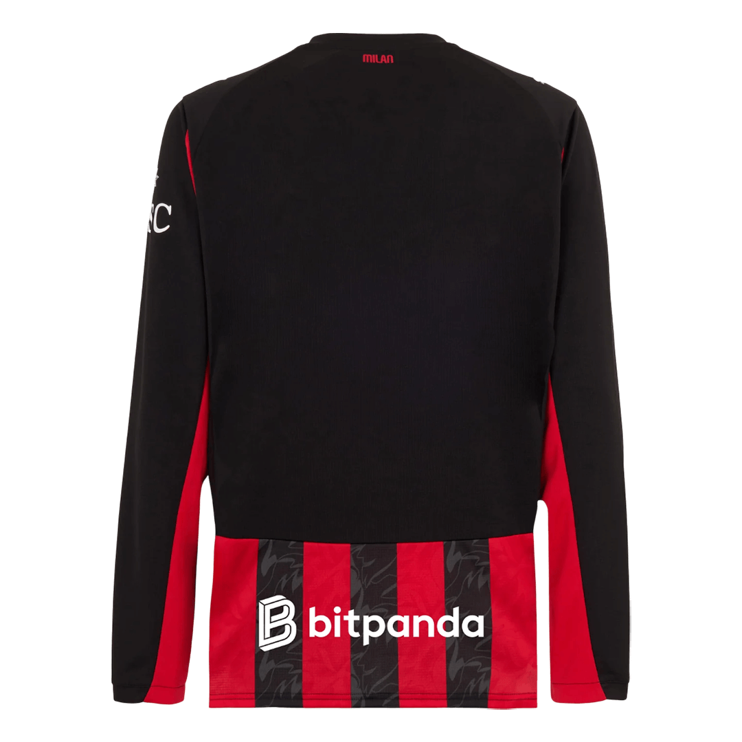 AC Milan Home Long Sleeve Soccer Jersey 2025/26 - Image 2