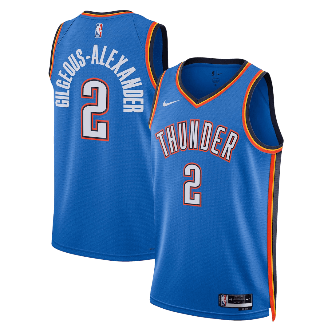 Oklahoma City Thunder Gilgeous-Alexander #2 Swingman NBA Jersey - City Edition- Icon Edition