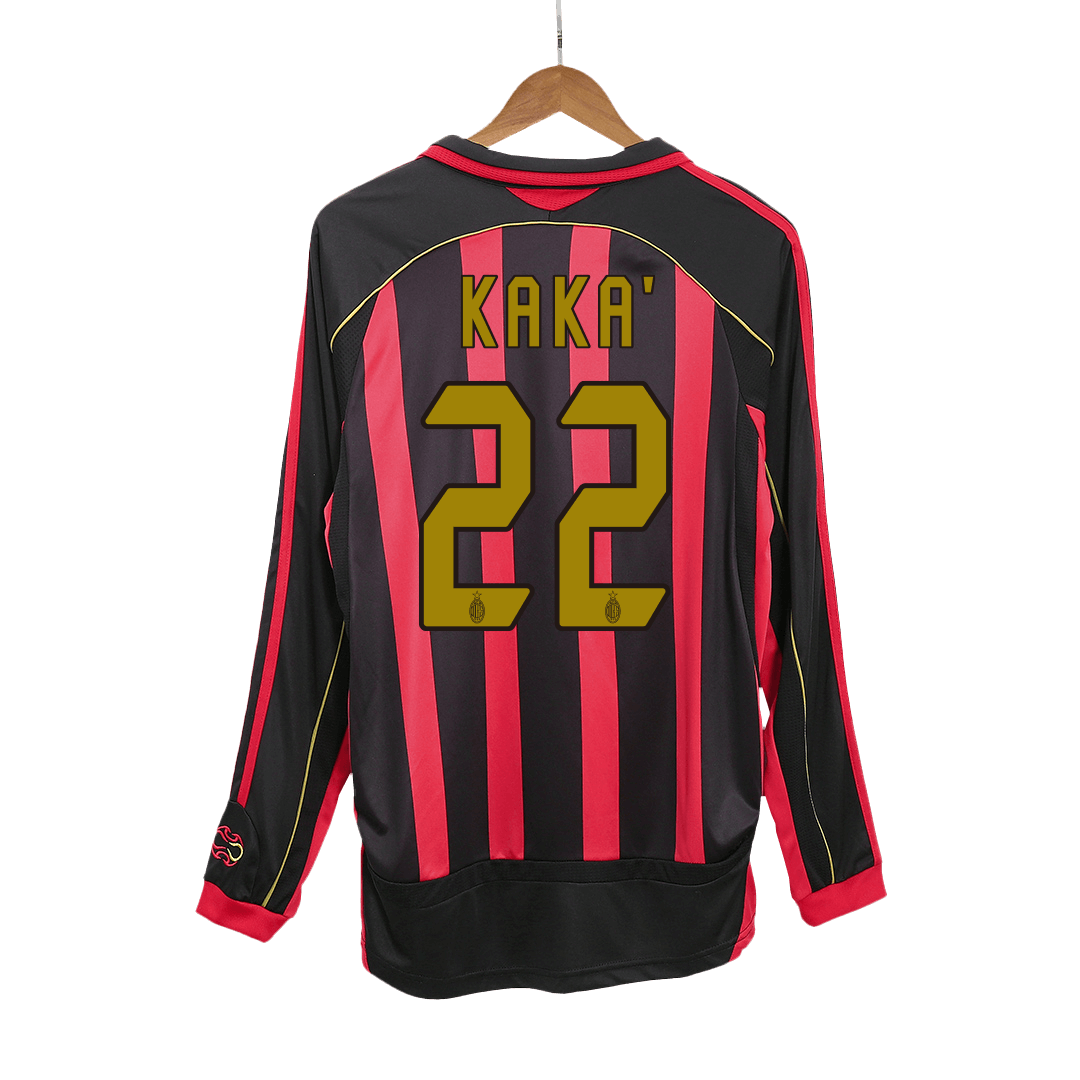 Retro KAKA' #22 2006/07 AC Milan Home Long Sleeve Soccer Jersey