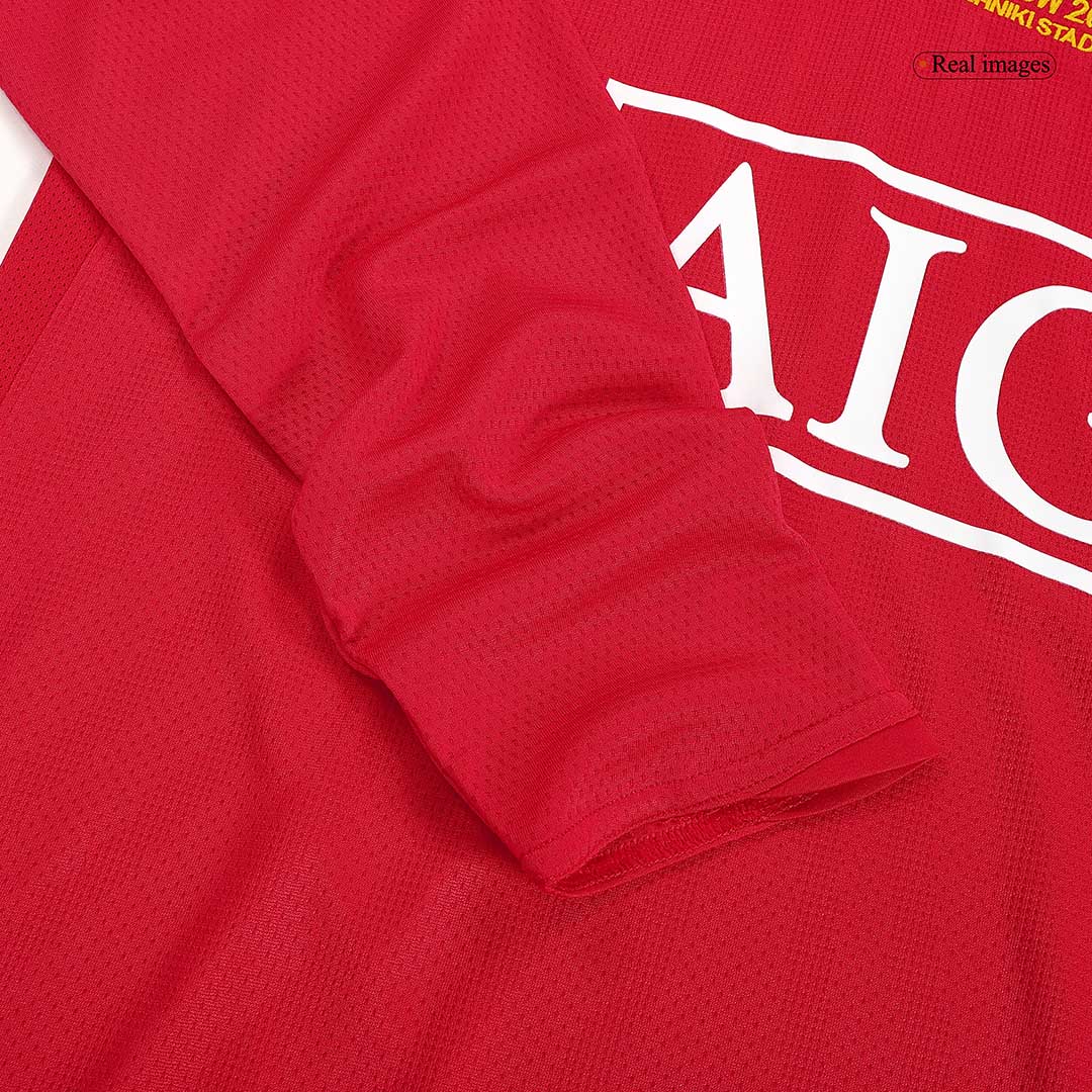 Retro RONALDO #7 2007/08 Manchester United Home Long Sleeve Soccer Jersey - Image 9