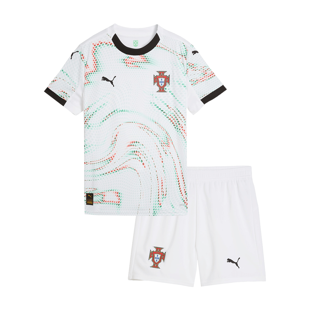 Kid's Portugal Away Soccer Jersey Kit(Jersey+Shorts) 2025