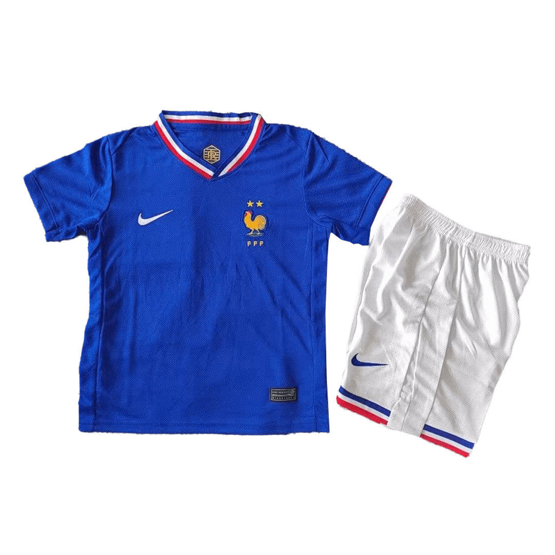 Kid's France Home Soccer Jersey Kit(Jersey+Shorts+Socks) Euro 2024 - Image 3