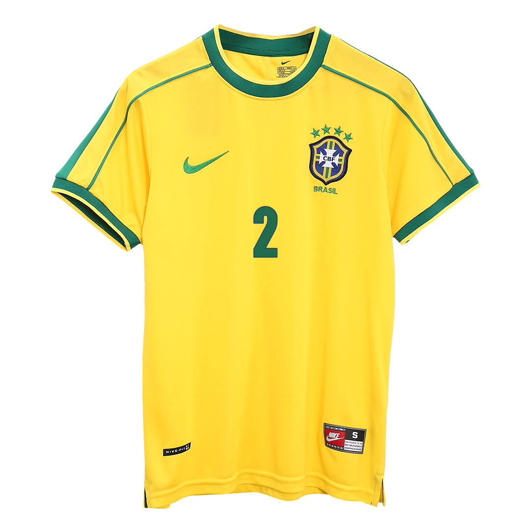 Retro CAFU #2 1998 Brazil Home Soccer Jersey - Image 2