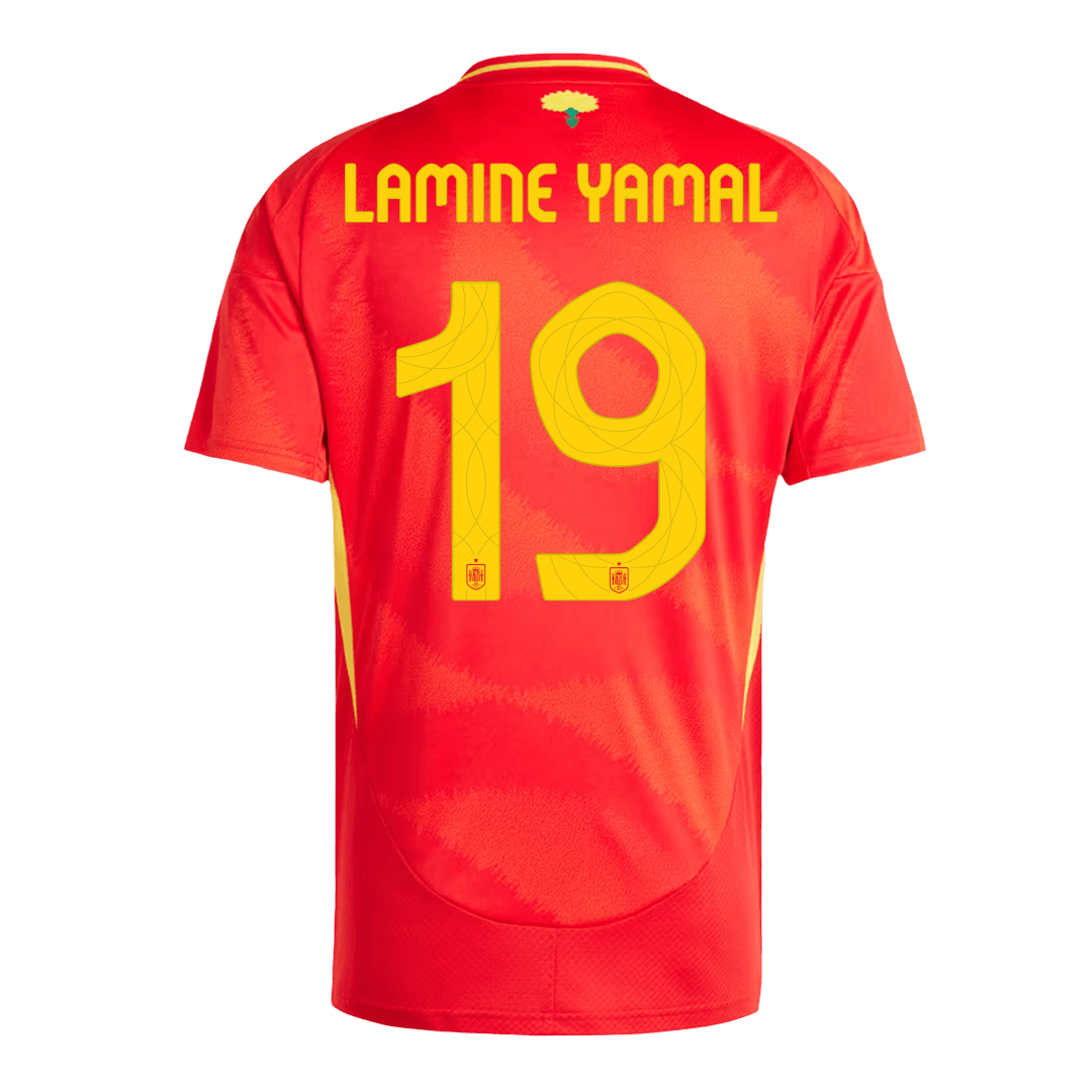 LAMINE YAMAL #19 Spain Home Soccer Jersey Euro 2024 - Image 3