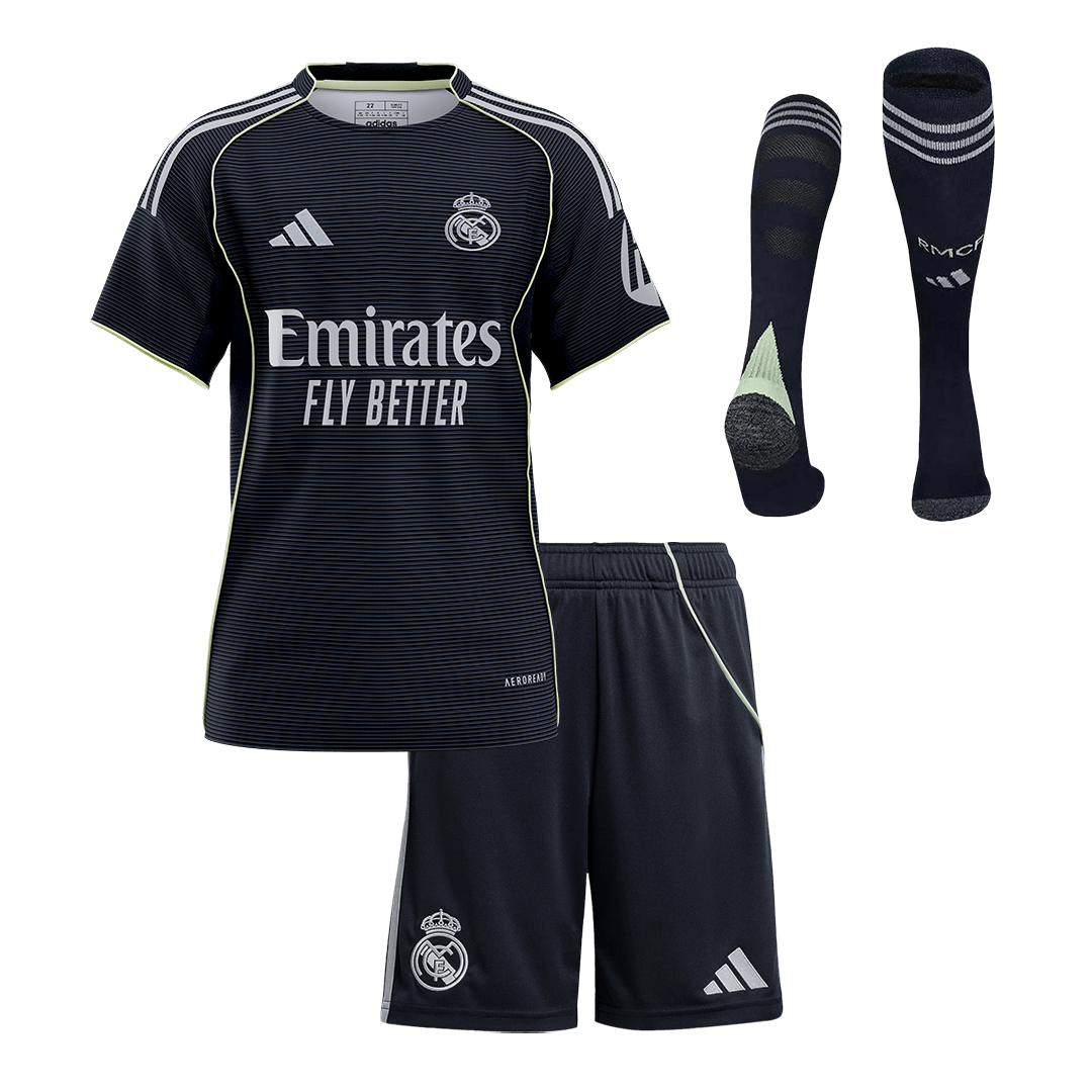 Kid's Real Madrid Away Soccer Jersey Kit(Jersey+Shorts+Socks) 2025/26