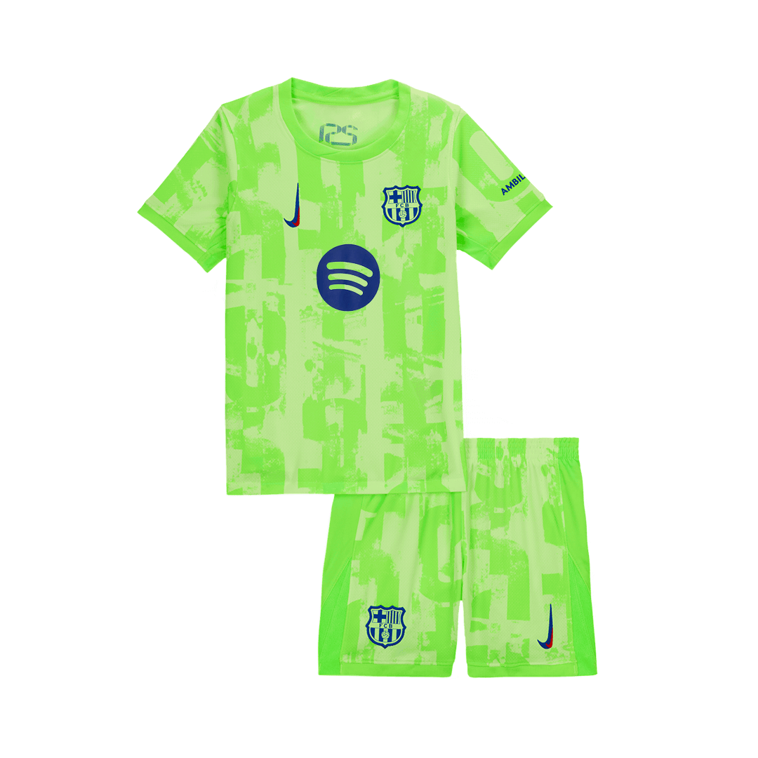 Kid's Barcelona Third Away Soccer Jersey Kit(Jersey+Shorts) 2024/25