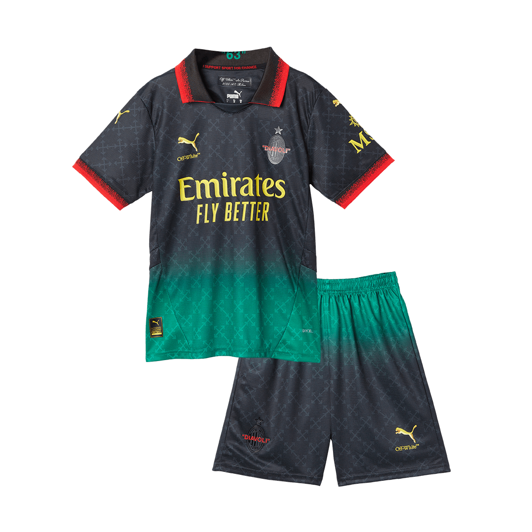 Kid's AC Milan Fourth Away Soccer Jersey Kit(Jersey+Shorts) 2024/25 - Image 3
