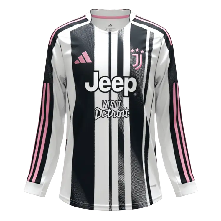 Juventus Home Long Sleeve Soccer Jersey 2025/26 - Image 2