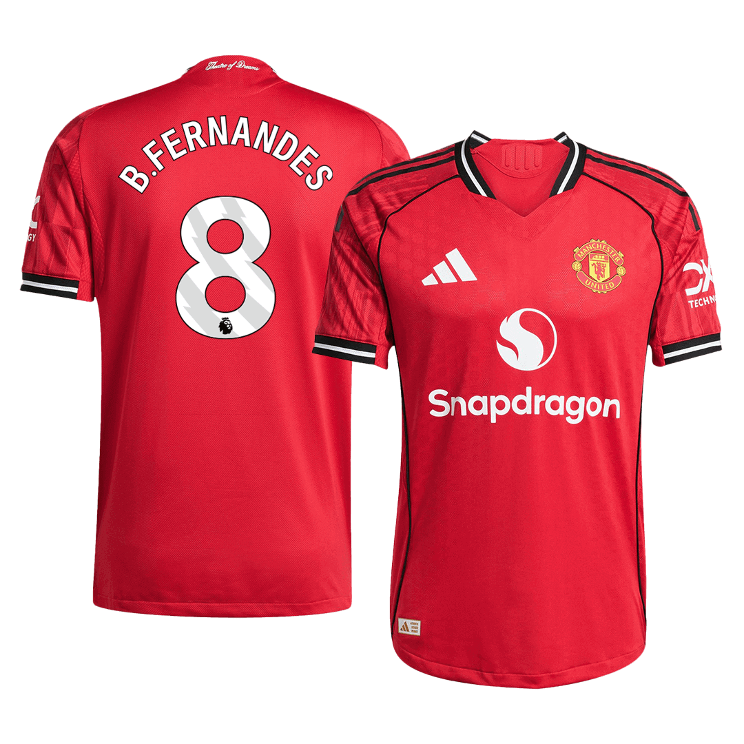 B.FERNANDES #8 Manchester United Home Soccer Jersey 2025/26 Player Version