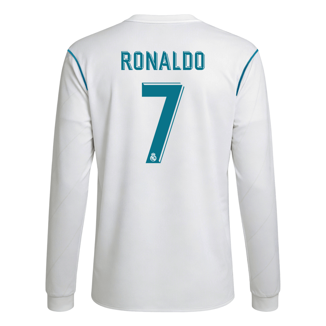 Retro RONALDO #7 2017/18 Real Madrid Home Long Sleeve Soccer Jersey