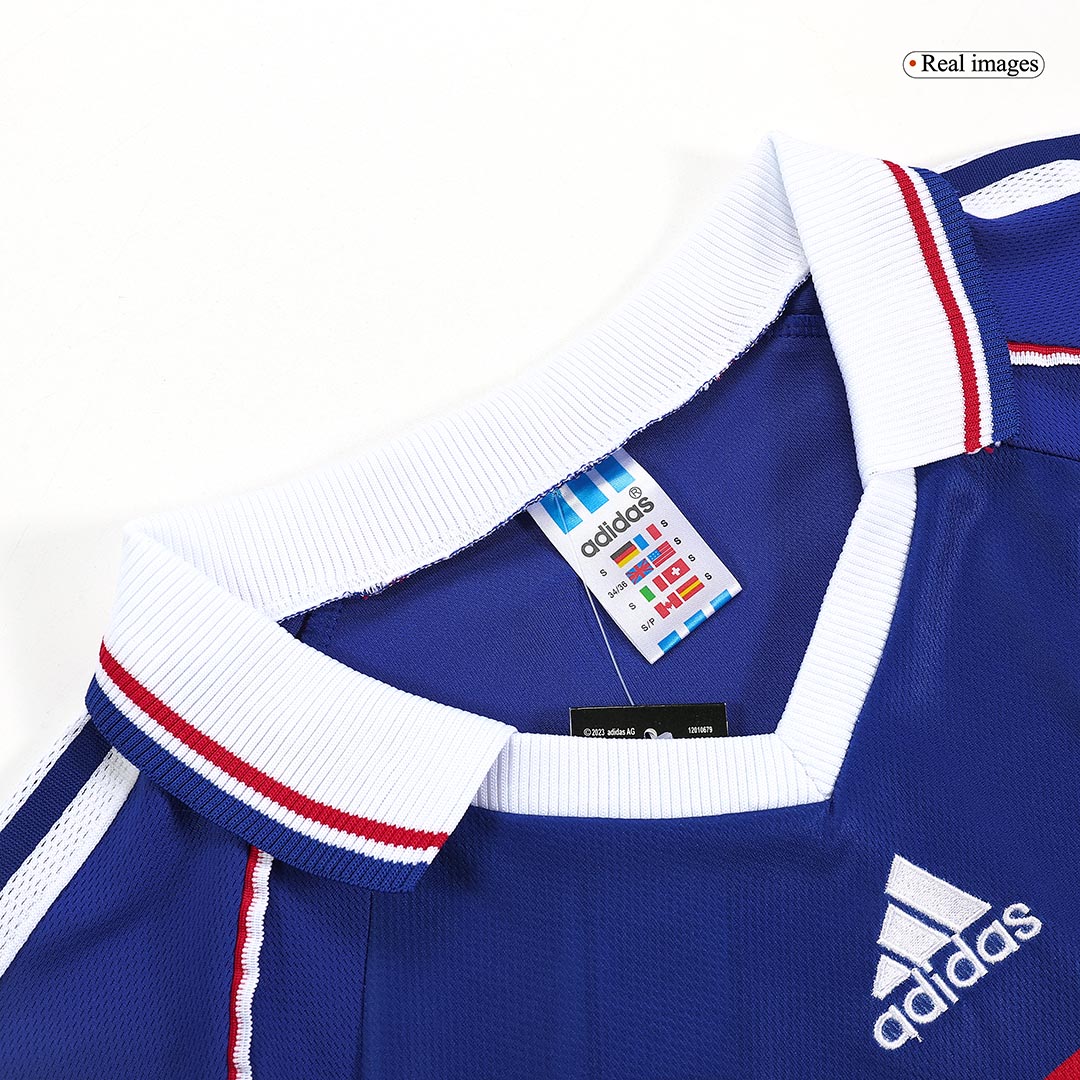 Retro ZIDANE #10 1998 France Home Soccer Jersey - Image 2