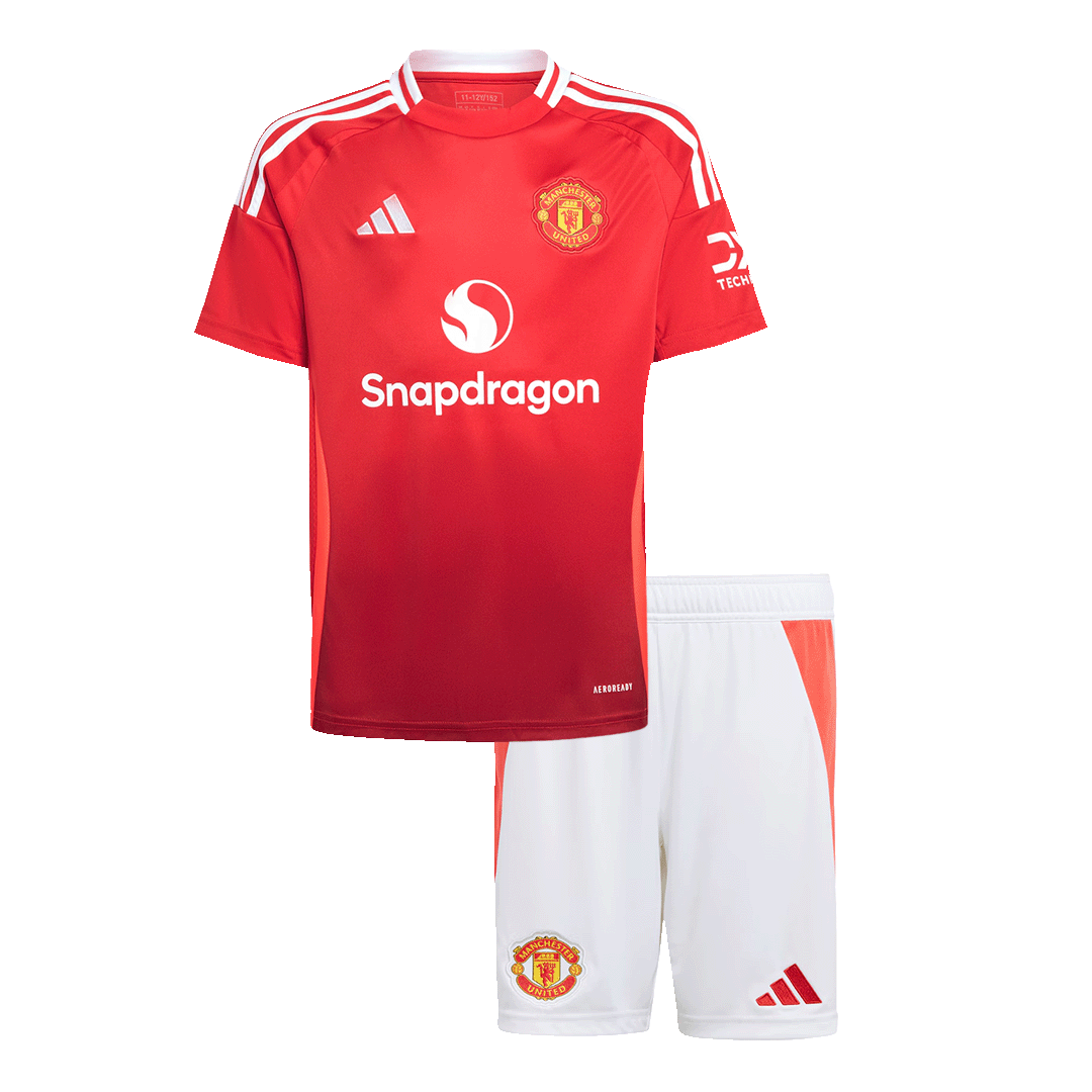 Kid's Manchester United Home Soccer Jersey Kit(Jersey+Shorts) 2024/25