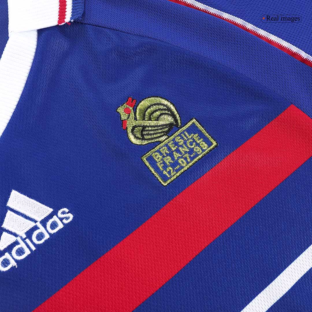 Retro ZIDANE #10 1998 France Home Soccer Jersey - Image 5