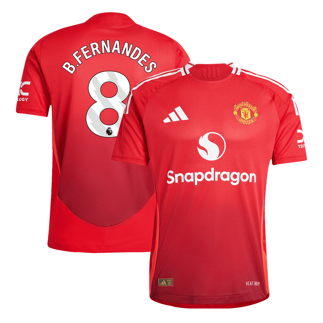 B.FERNANDES #8 Manchester United Home Soccer Jersey 2024/25 Player Version