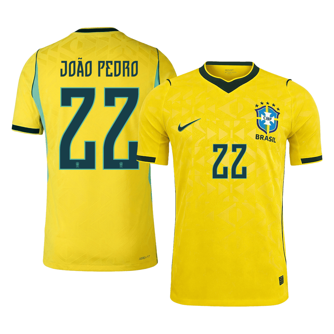 JOÃO PEDRO #22 Brazil Home Soccer Jersey 2026 Player Version