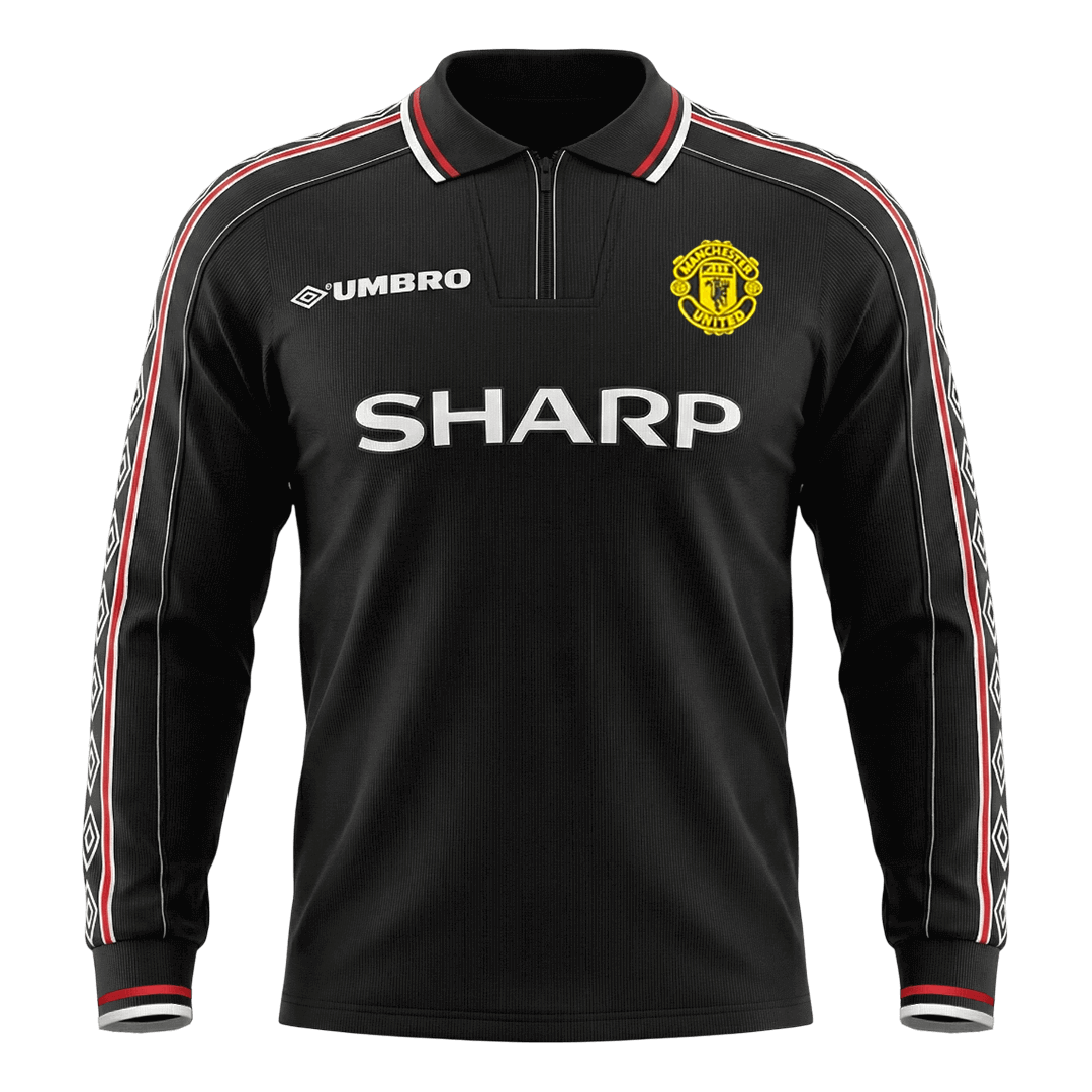 Retro 1998 Manchester United Away Long Sleeve Soccer Jersey