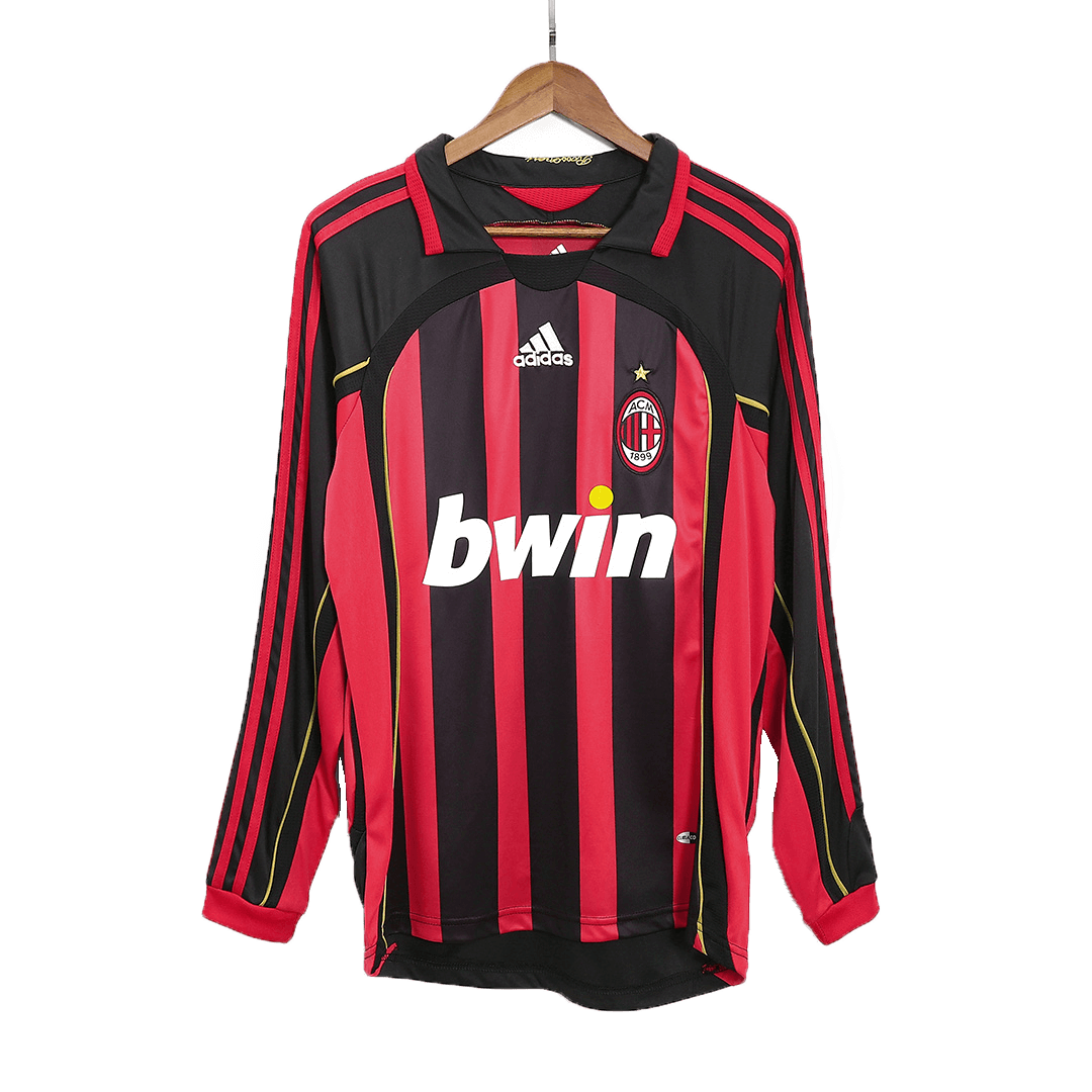 Retro 2006/07 AC Milan Home Long Sleeve Soccer Jersey - Image 3