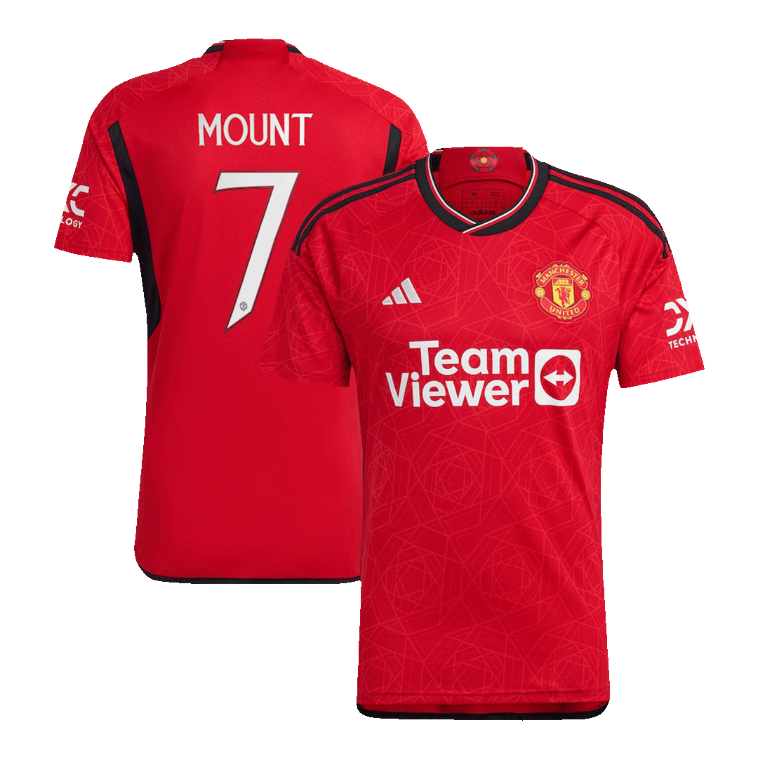 MOUNT #7 Manchester United Home Soccer Jersey 2023/24 -UCL