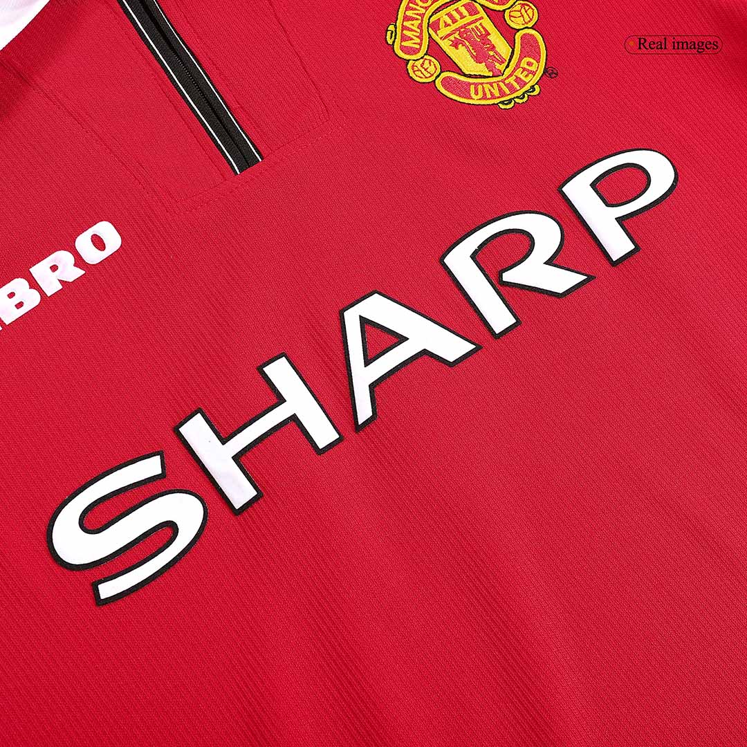 Retro 1998/99 Manchester United Home Long Sleeve Soccer Jersey - Image 6