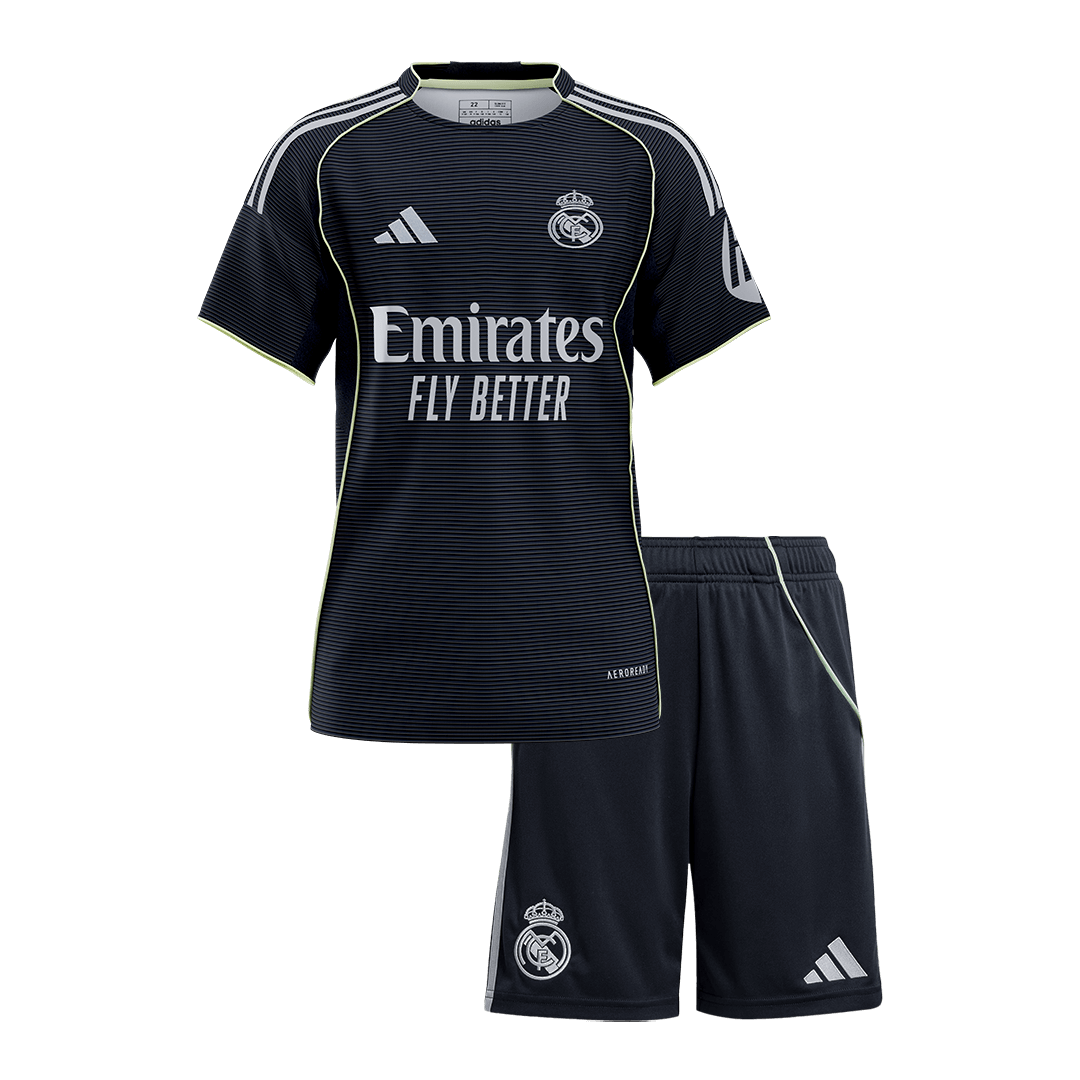 Kid's Real Madrid Away Soccer Jersey Kit(Jersey+Shorts) 2025/26