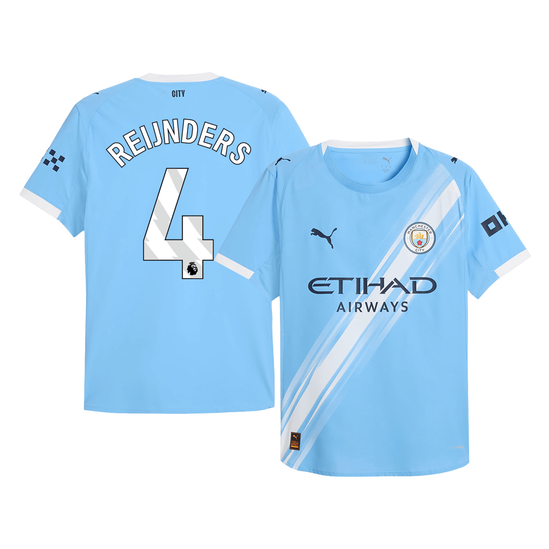 REIJNDERS #4 Manchester City Home Soccer Jersey 2025/26 Player Version