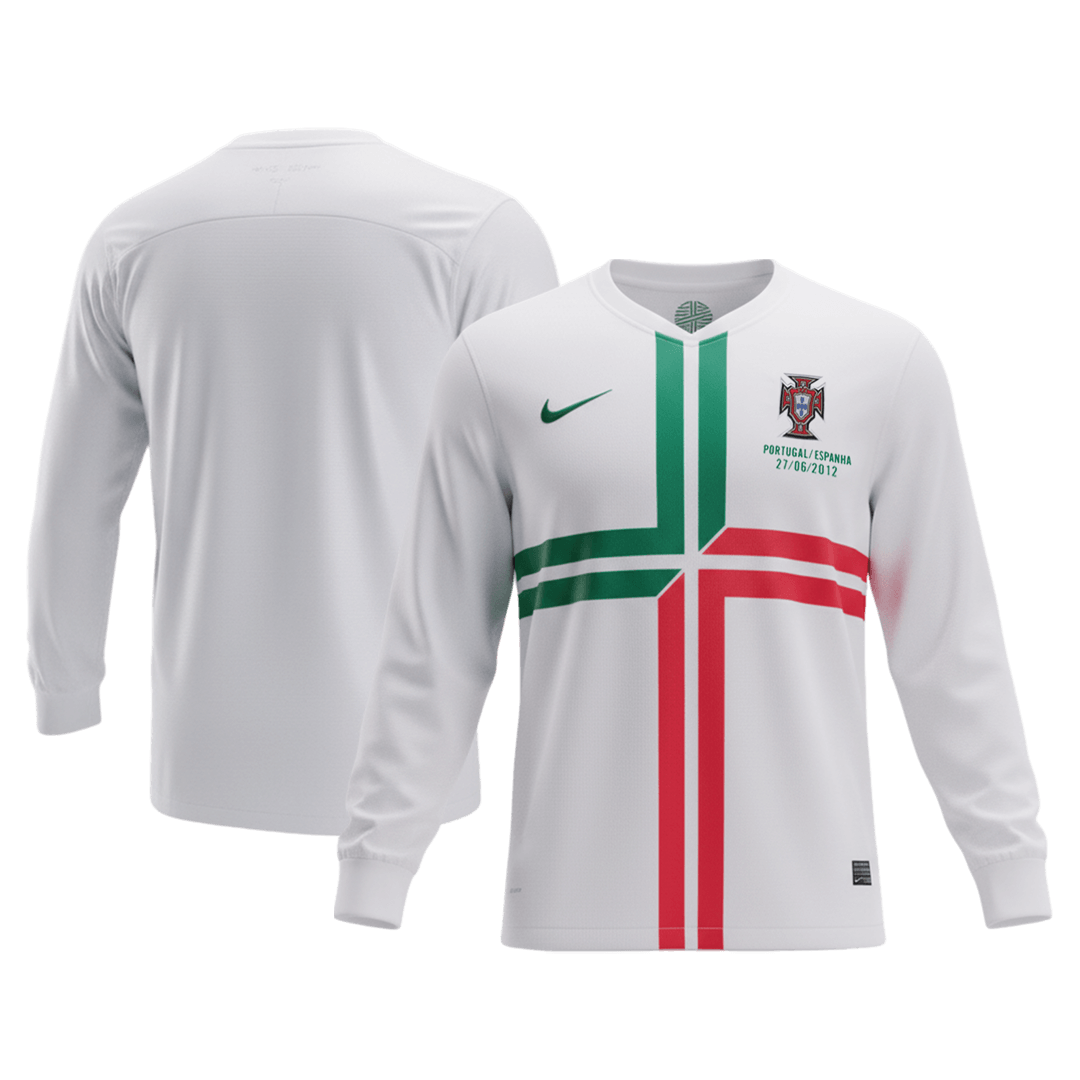 Retro 2012 Portugal Away Long Sleeve Soccer Jersey - Image 3